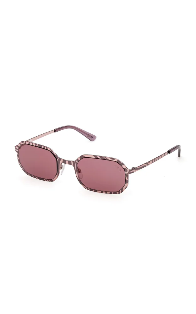 Rectangle-Frame Metal Sunglasses