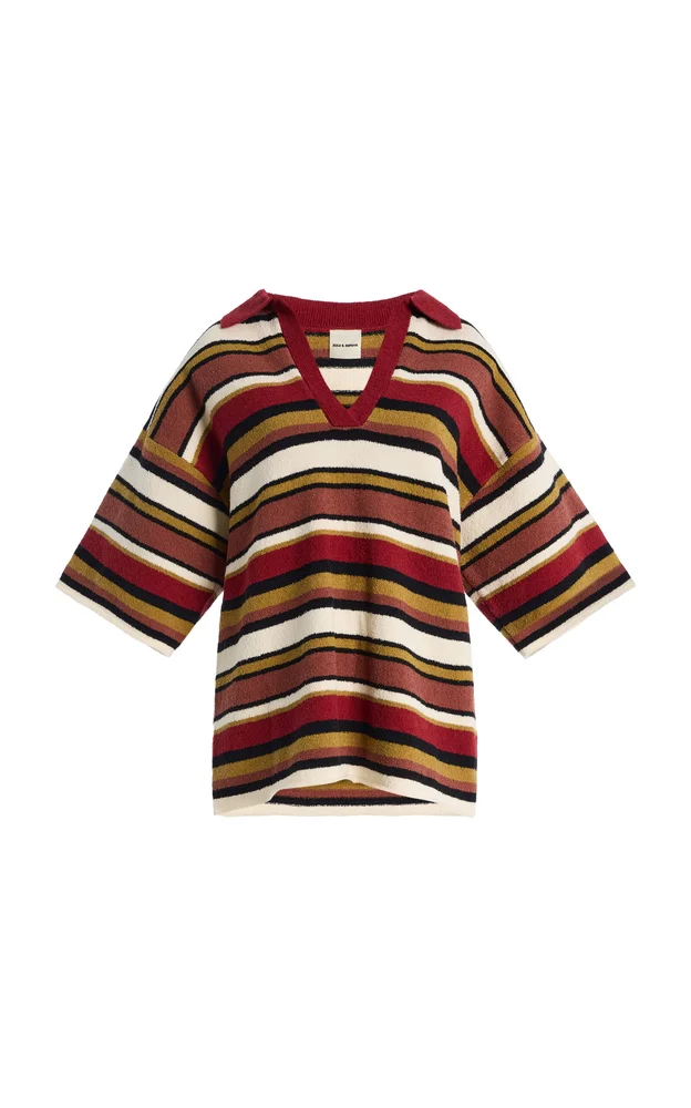 Striped Cotton-Linen Knit Shirt