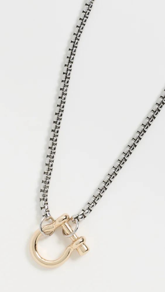 Mixed Metal Carabiner Necklace