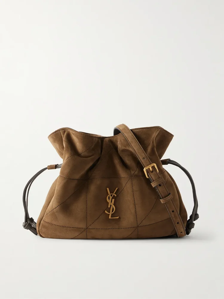 Jamie Quilted Suede Shoulder Bag