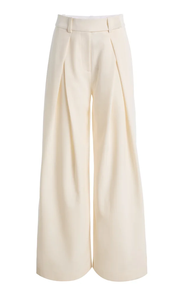 Pleats For Days Crepe Wide-Leg Pants