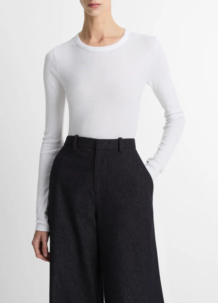 Essential Pima Cotton-Blend Long-Sleeve T-Shirt