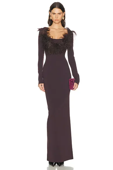 Long Feather Gown