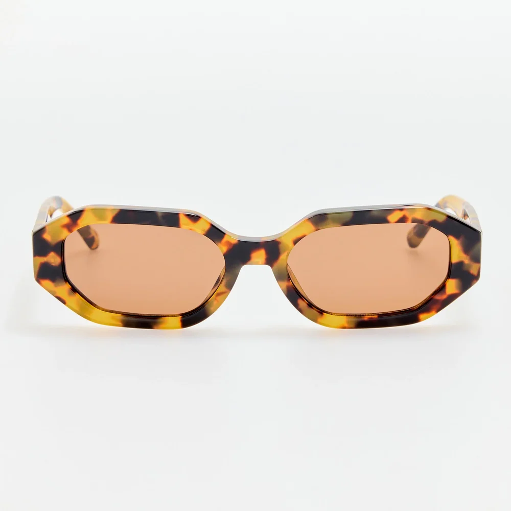 Irene Angular Sunglasses in Tortoiseshell and Brown