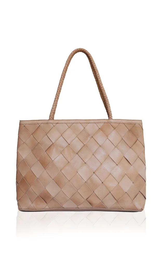Gabrielle Grande Woven Leather Tote Bag