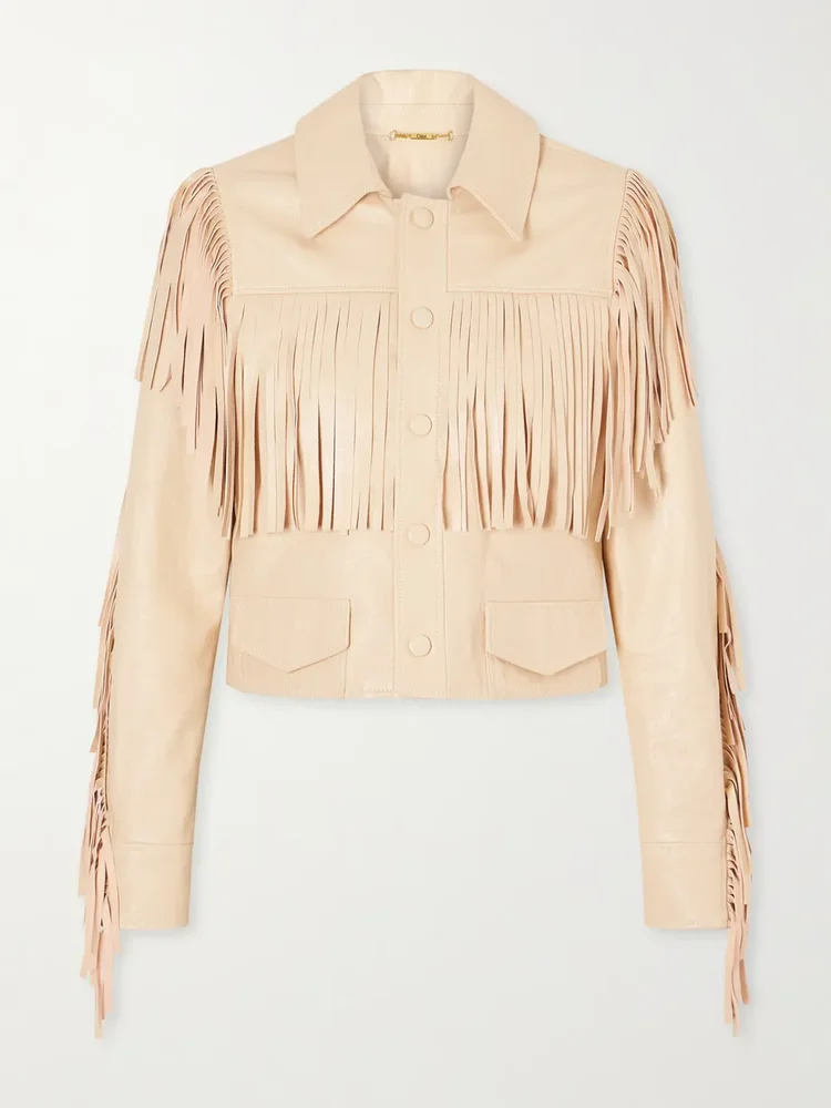 Fringed leather jacket