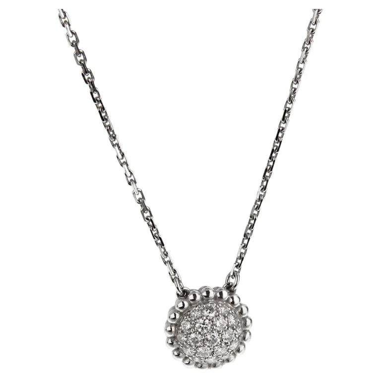 Perlee Diamond Pendant Necklace 18K White Gold