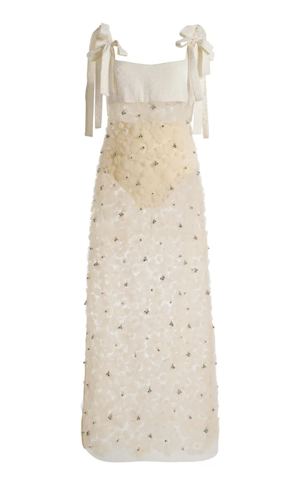 Tallula Floral-Appliquéd Tulle Midi Dress