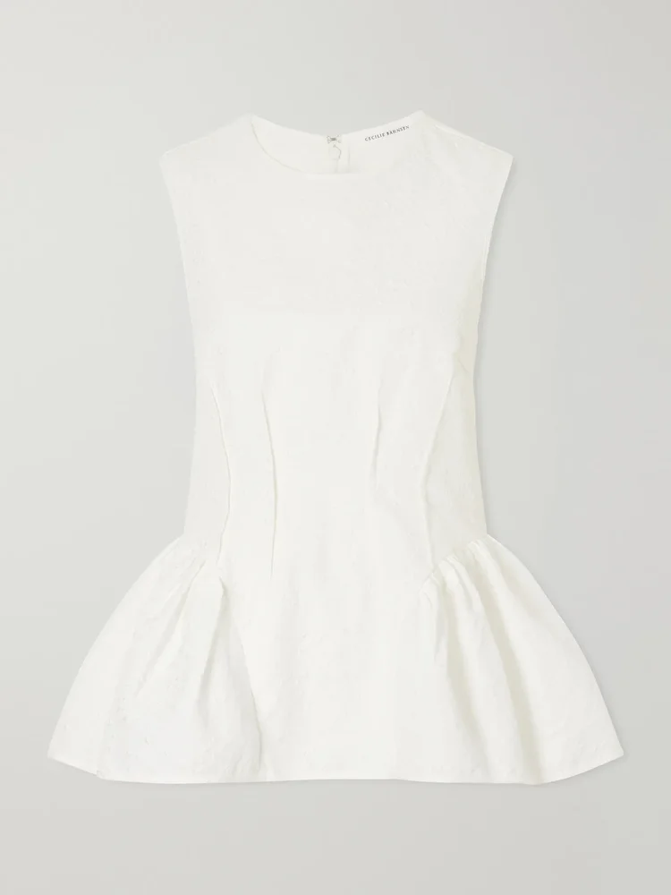 CBDaimi cotton-blend matelassé blouse