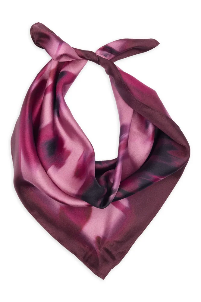 Print Silk Square Scarf