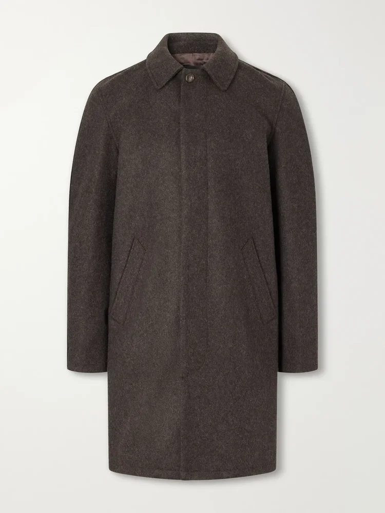Auster Brushed Wool-Blend Coat