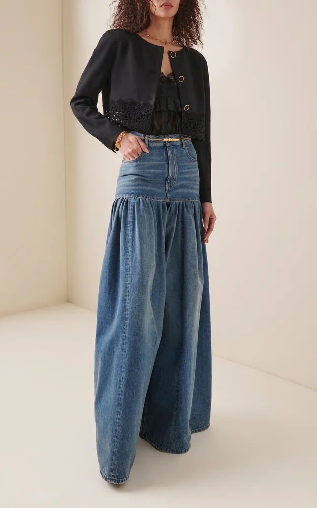 Rigid High-Rise Palazzo Jeans