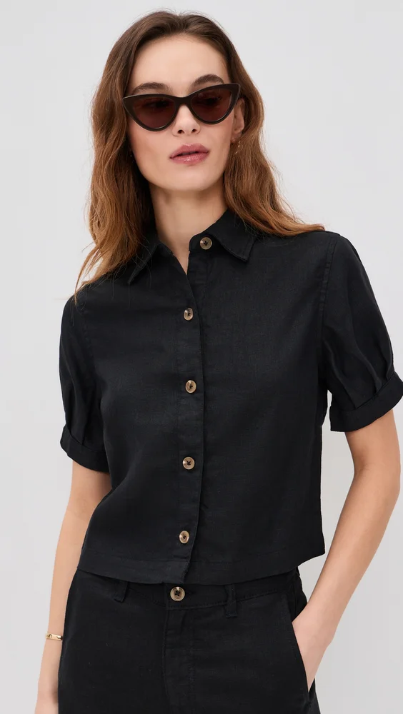 Puff Sleeve Montauk Linen Shirt