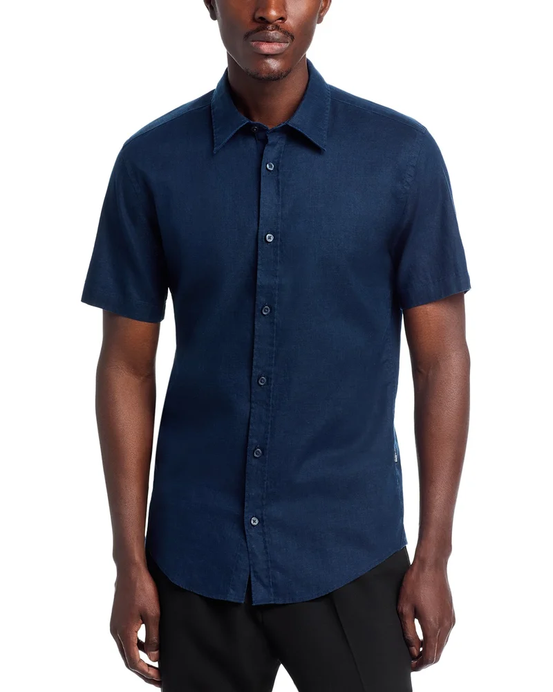Roan Slim Fit Linen Kent Collar Shirt