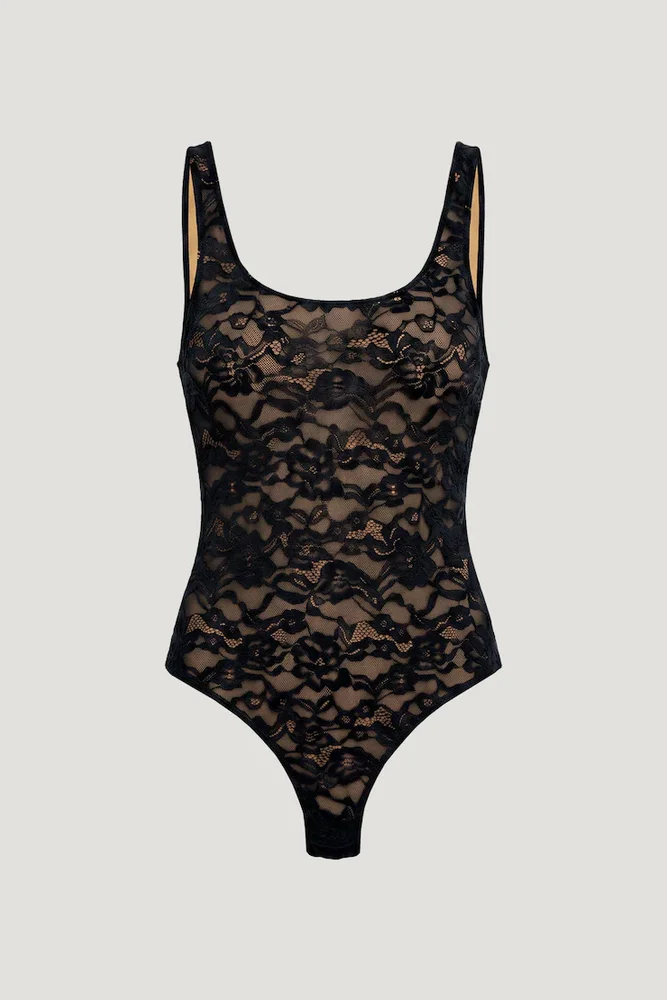 Scoop Neck Lace Bodysuit