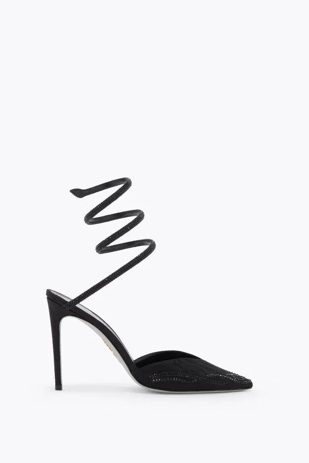 Cleo Pump in Black Damask 105