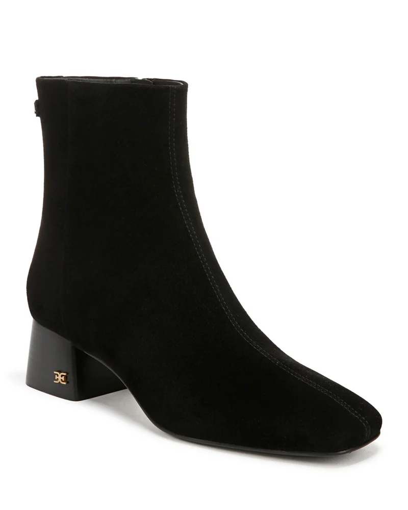 Paige Square Toe Block Heel Ankle Booties