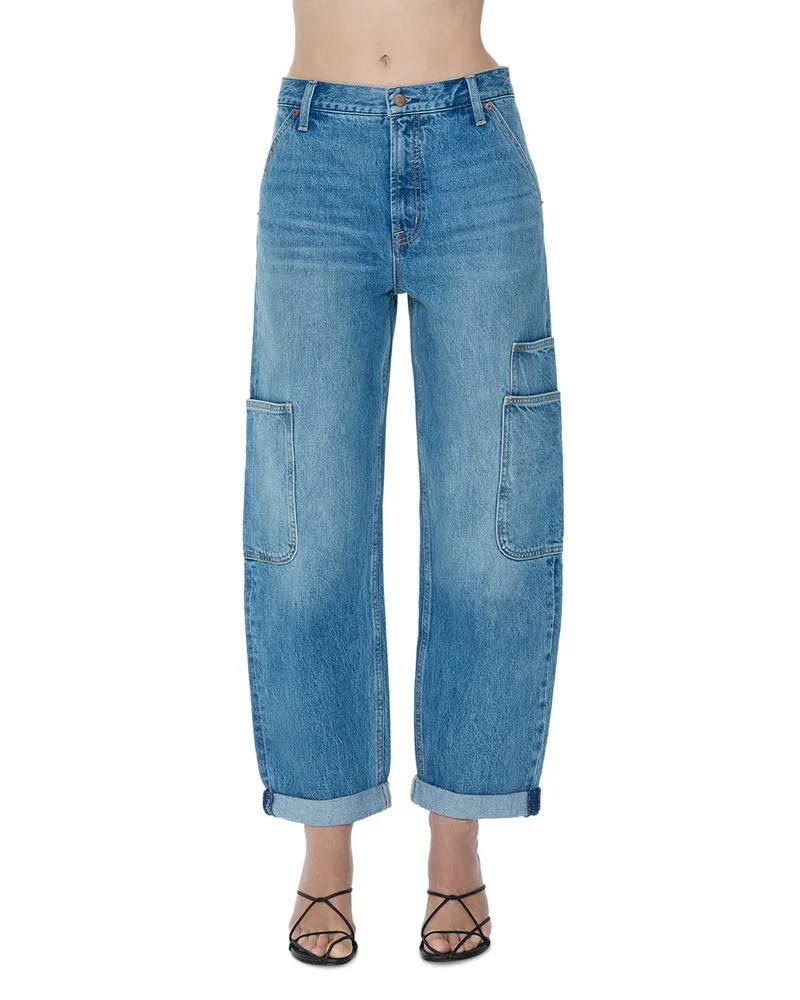 Sonny High Rise Multi Pocket Barrel Jeans in Coastal Fade