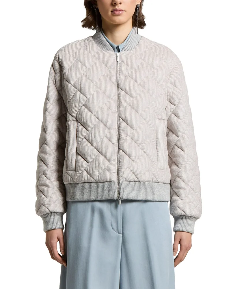 Quilted Velvet Bomber Jacket