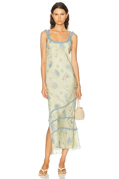 Cecile Ruffle Slip Dress