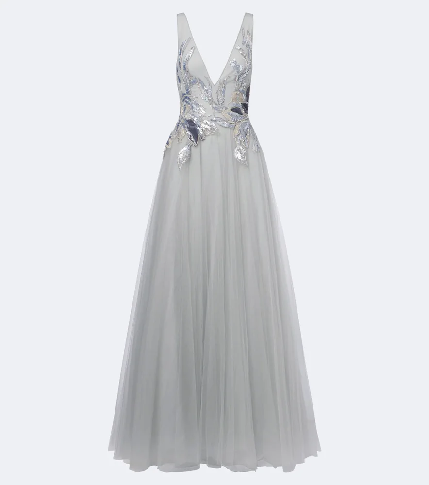 Vianna Embellished Tulle Gown