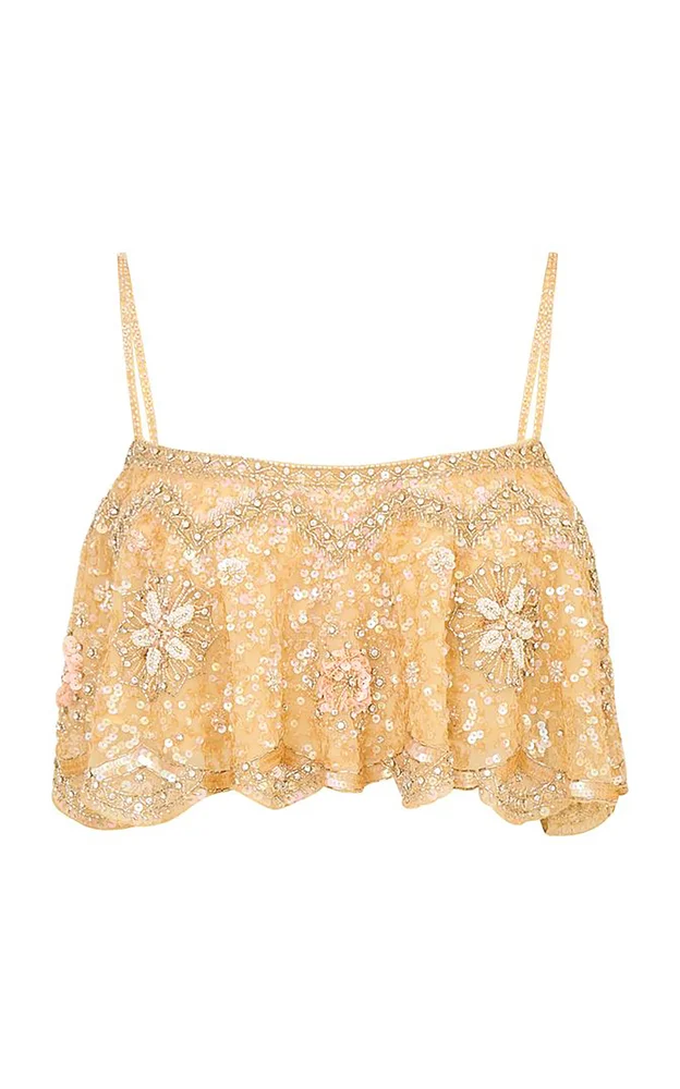 Sorwyn Sequined Cropped Top