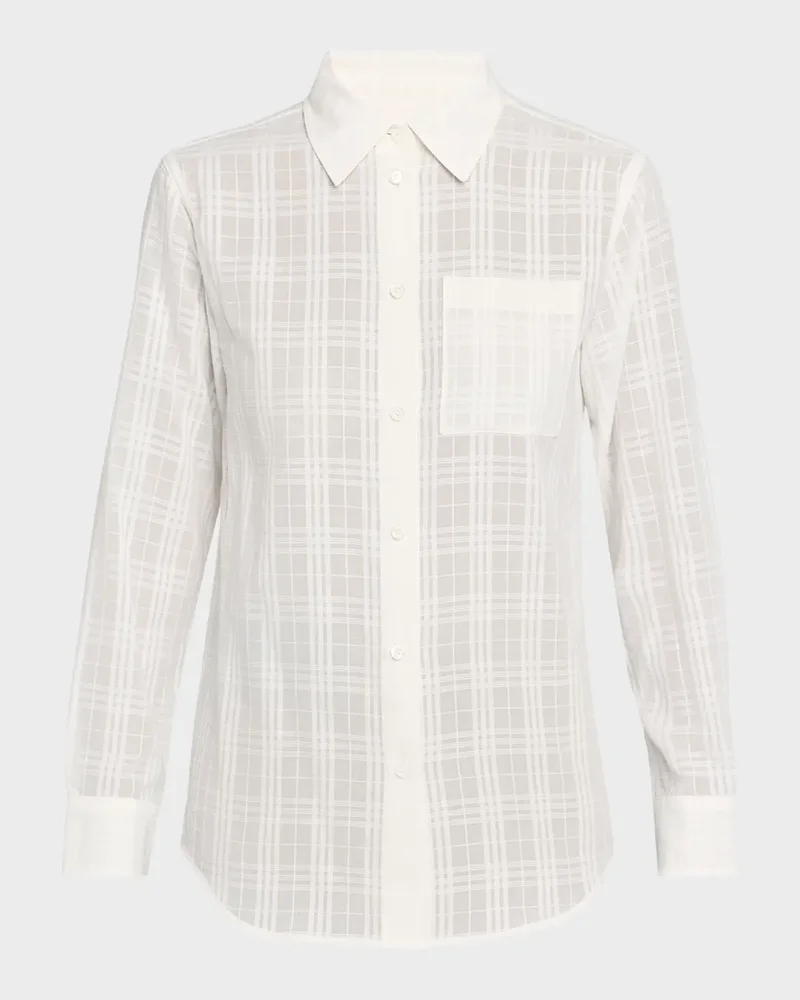 Emma Check Cotton Voile Button-Down Shirt