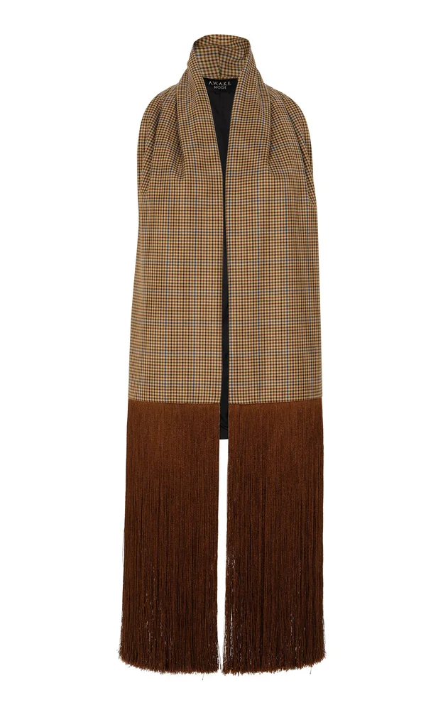 Fringed Wool Scarf Vest