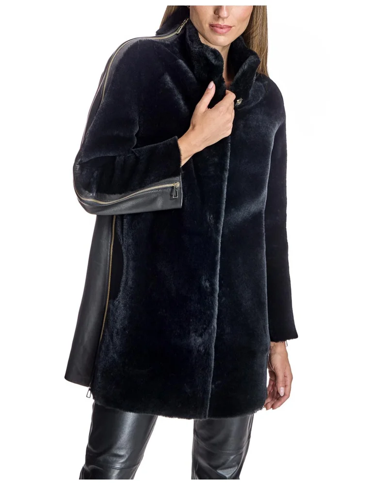 Leather and Shearling Coat