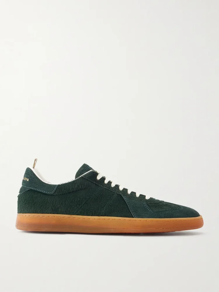 Militia 002 Suede-Trimmed Calf Hair Snakers