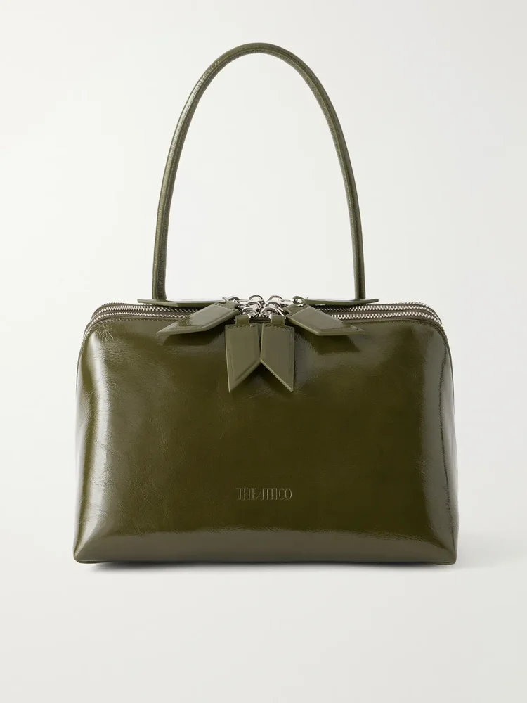 L'Altra Di Milano crinkled patent-leather shoulder bag