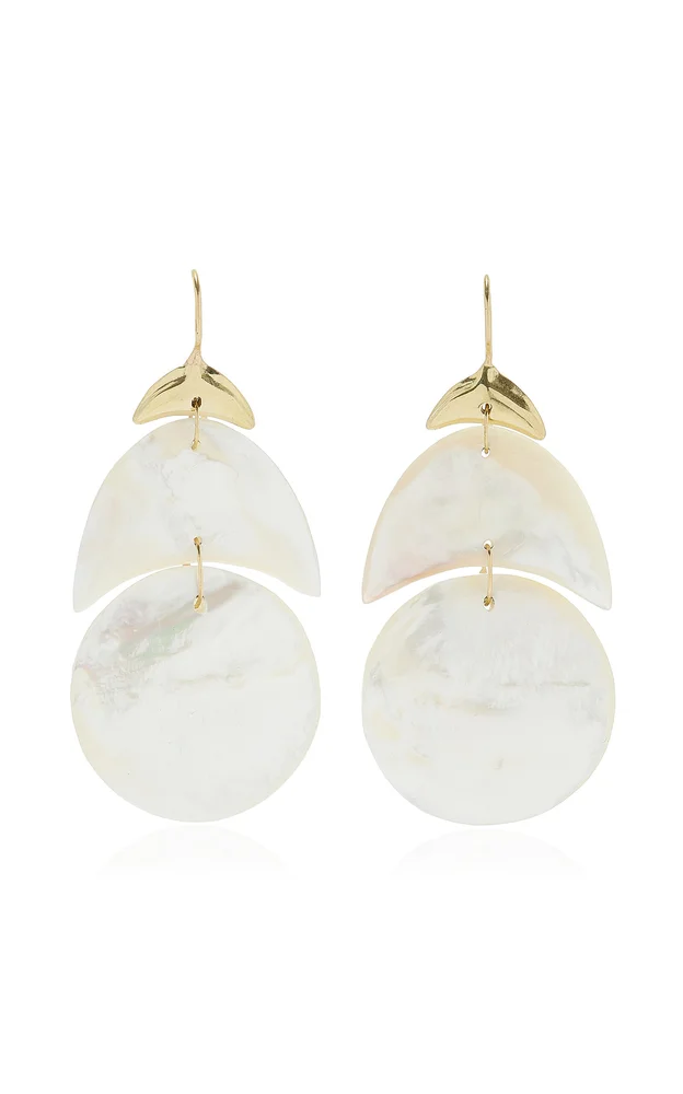 Small Arp 18k Yellow Gold Mother-Of-Pearl Earrings