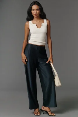 Reformation Gale Satin Mid-Rise Bias Pants