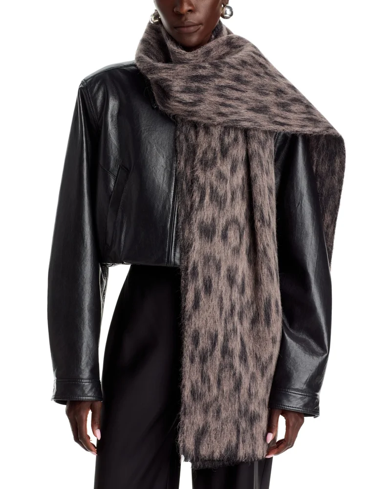 Animal Jacquard Wool & Alpaca Blend Scarf