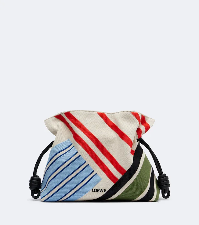 Flamenco Medium embroidered canvas clutch