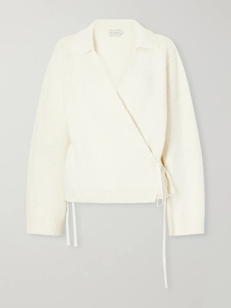 Wrap organic cotton cardigan