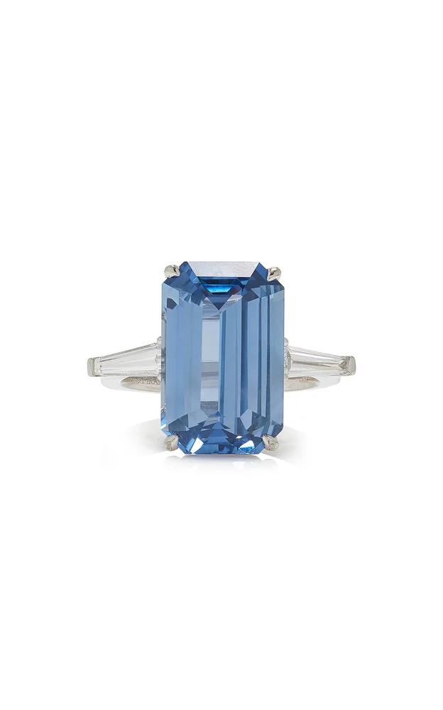 Platinum Diamond And Sapphire Ring