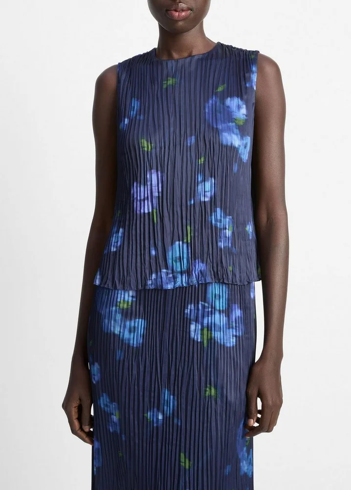 Poppy Blur Crushed Satin Shell