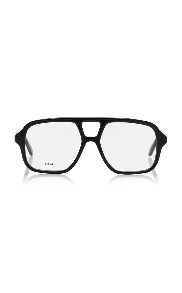 Slim Aviator-Frame Acetate Glasses