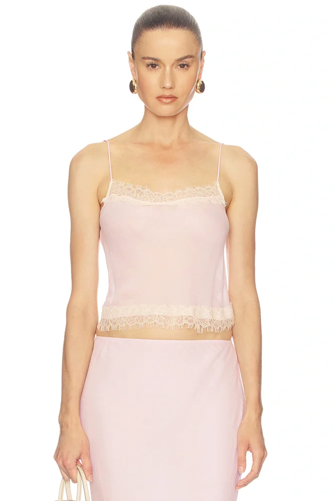 Viscose Georgette Cami With Lace