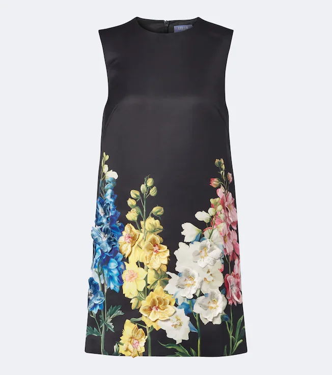 Yvonne floral-appliqué minidress