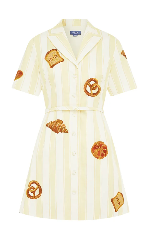 Brigitte Embroidered Cotton Mini Dress