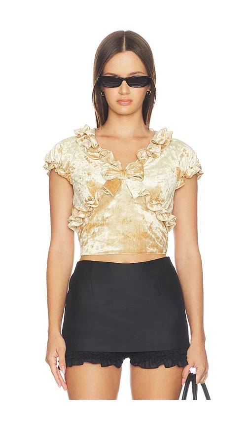 Crisscross Ruffles Top