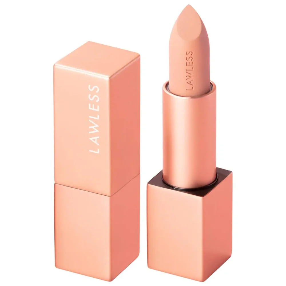 Forget the Filler Lip-Plumping Line-Smoothing Satin Cream Lipstick in Platinum