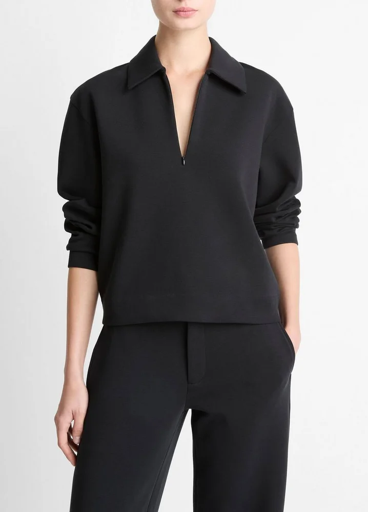 Cotton-Blend Half-Zip Pullover