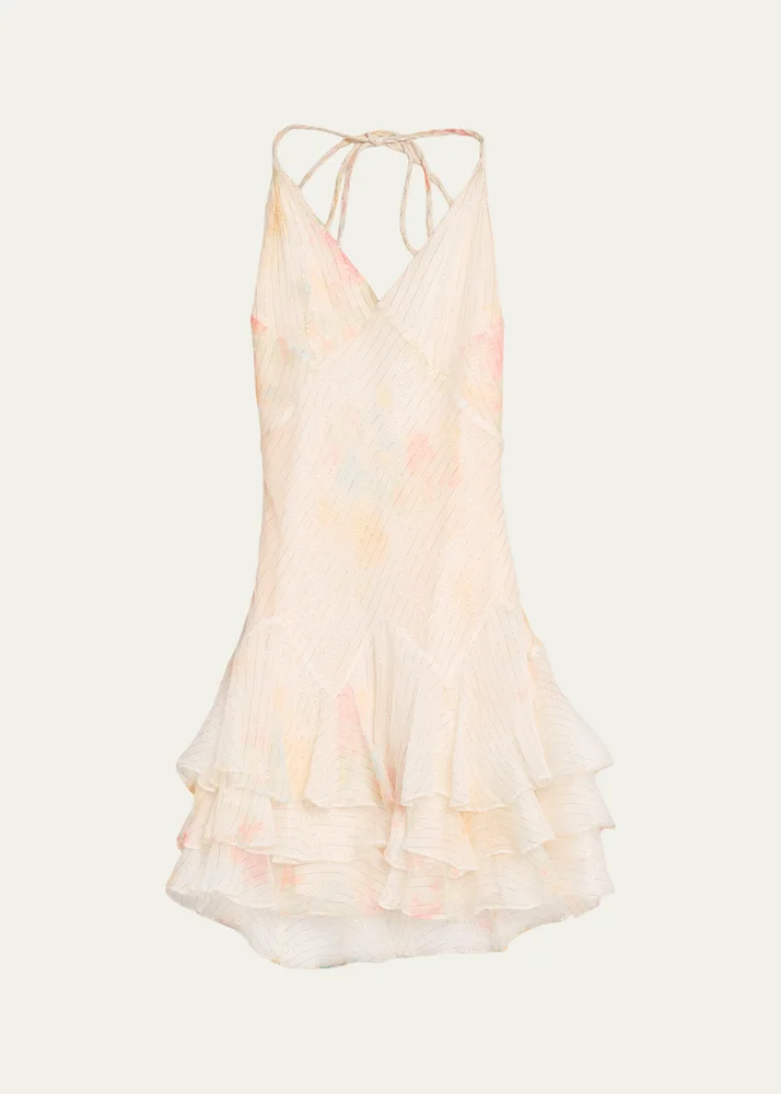 Adrinette Floral Tiered Mini Dress