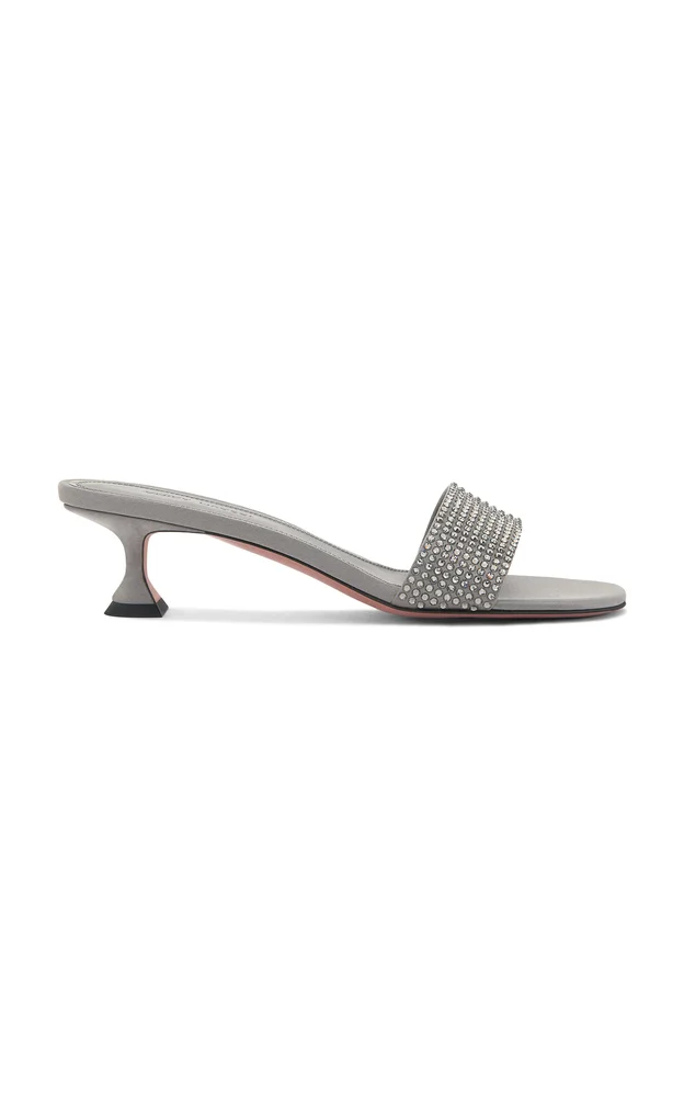 Andreea Crystal Satin Slipper Mules