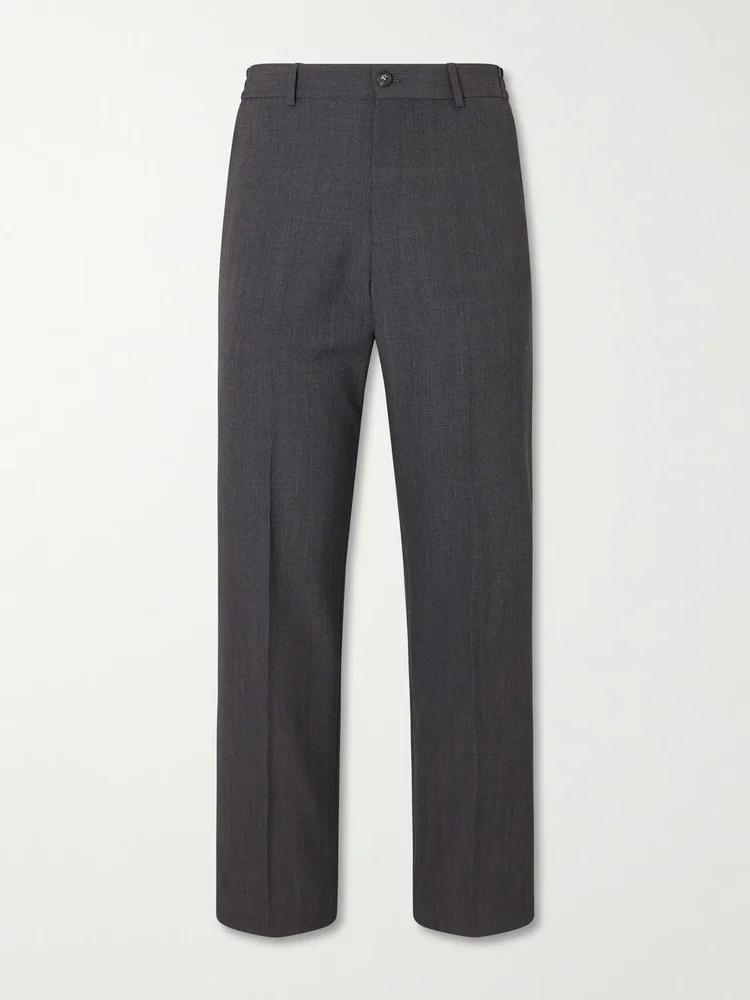 Dylan Straight-Leg Wool-Blend Grain de Poudre Trousers