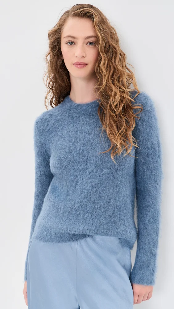 Brushed Alpaca Crew Neck Pullover