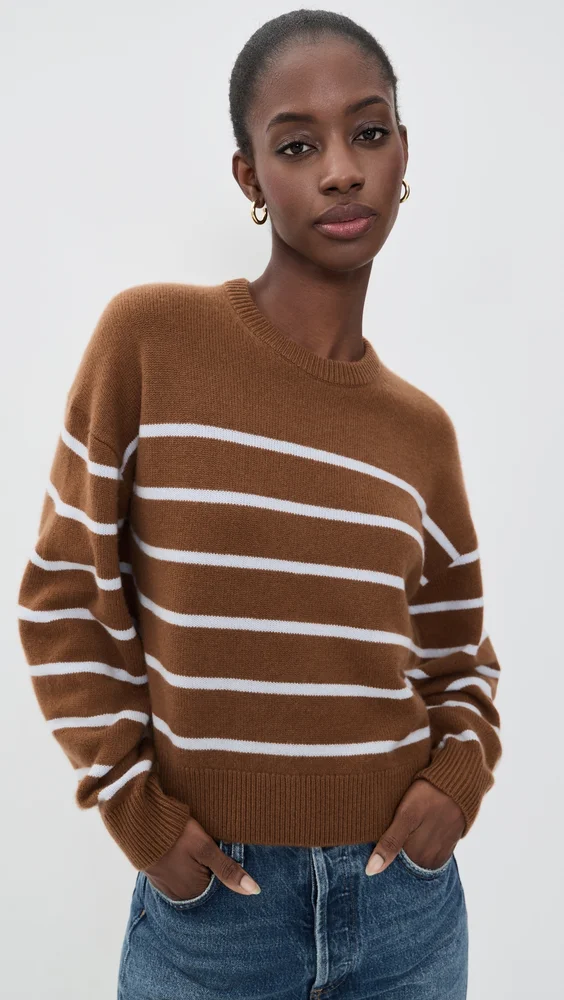 Striped Crewneck Sweater In Cashmere